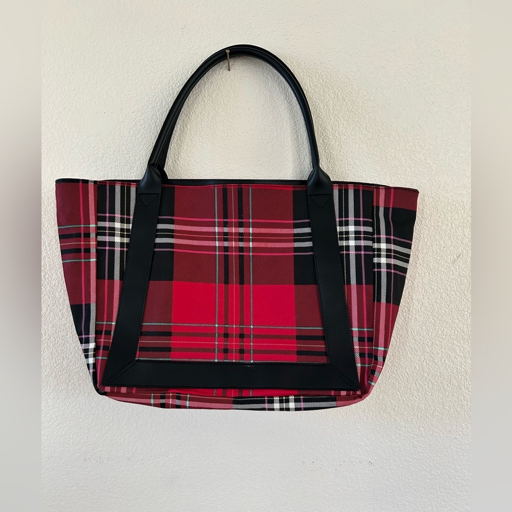 Victoria's Secret Black and Red Plaid Tote - Picture 2 of 11